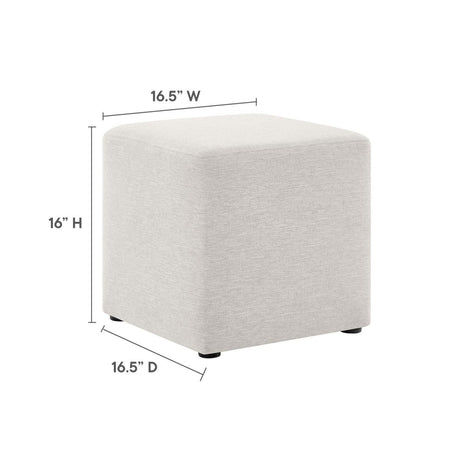 Callum 17" Square Woven Heathered Fabric Upholstered Ottoman - BUILDMYPLACE