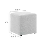 Callum 17" Square Woven Heathered Fabric Upholstered Ottoman - BUILDMYPLACE