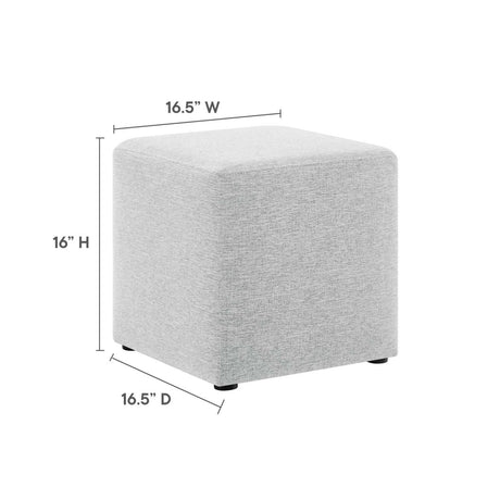 Callum 17" Square Woven Heathered Fabric Upholstered Ottoman - BUILDMYPLACE