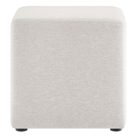 Callum 17" Square Woven Heathered Fabric Upholstered Ottoman - BUILDMYPLACE
