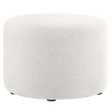 Callum Large 23" Round Woven Heathered Fabric Upholstered Ottoman - BUILDMYPLACE