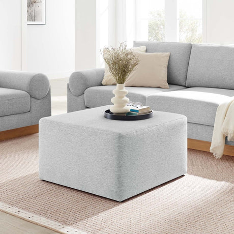 Callum Large 28" Square Woven Heathered Fabric Upholstered Ottoman - BUILDMYPLACE