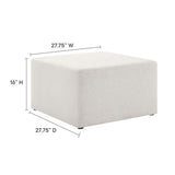 Callum Large 28" Square Woven Heathered Fabric Upholstered Ottoman - BUILDMYPLACE