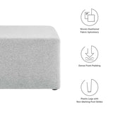 Callum Large 28" Square Woven Heathered Fabric Upholstered Ottoman - BUILDMYPLACE