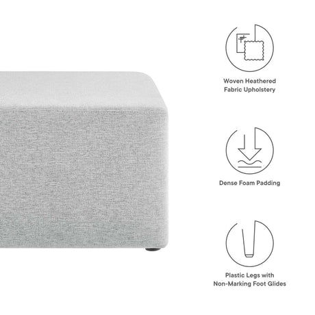 Callum Large 28" Square Woven Heathered Fabric Upholstered Ottoman - BUILDMYPLACE