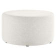 Callum Large 29" Round Woven Heathered Fabric Upholstered Ottoman - BUILDMYPLACE