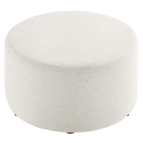 Callum Large 29" Round Woven Heathered Fabric Upholstered Ottoman - BUILDMYPLACE