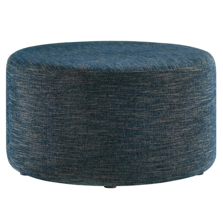 Callum Large 29" Round Woven Heathered Fabric Upholstered Ottoman - BUILDMYPLACE
