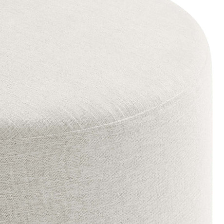 Callum Large 29" Round Woven Heathered Fabric Upholstered Ottoman - BUILDMYPLACE