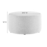 Callum Large 29" Round Woven Heathered Fabric Upholstered Ottoman - BUILDMYPLACE