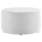 Callum Large 29" Round Woven Heathered Fabric Upholstered Ottoman - BUILDMYPLACE