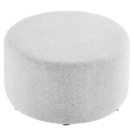 Callum Large 29" Round Woven Heathered Fabric Upholstered Ottoman - BUILDMYPLACE