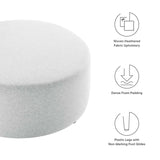 Callum Large 38" Round Woven Heathered Fabric Upholstered Ottoman - BUILDMYPLACE
