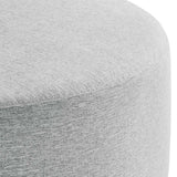 Callum Large 38" Round Woven Heathered Fabric Upholstered Ottoman - BUILDMYPLACE
