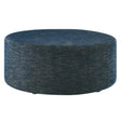 Callum Large 38" Round Woven Heathered Fabric Upholstered Ottoman - BUILDMYPLACE