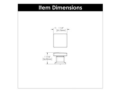 Cambridge Collection - Belwith Keeler - Knob, 1 - 1/4" Sq. | B077924 - BUILDMYPLACE