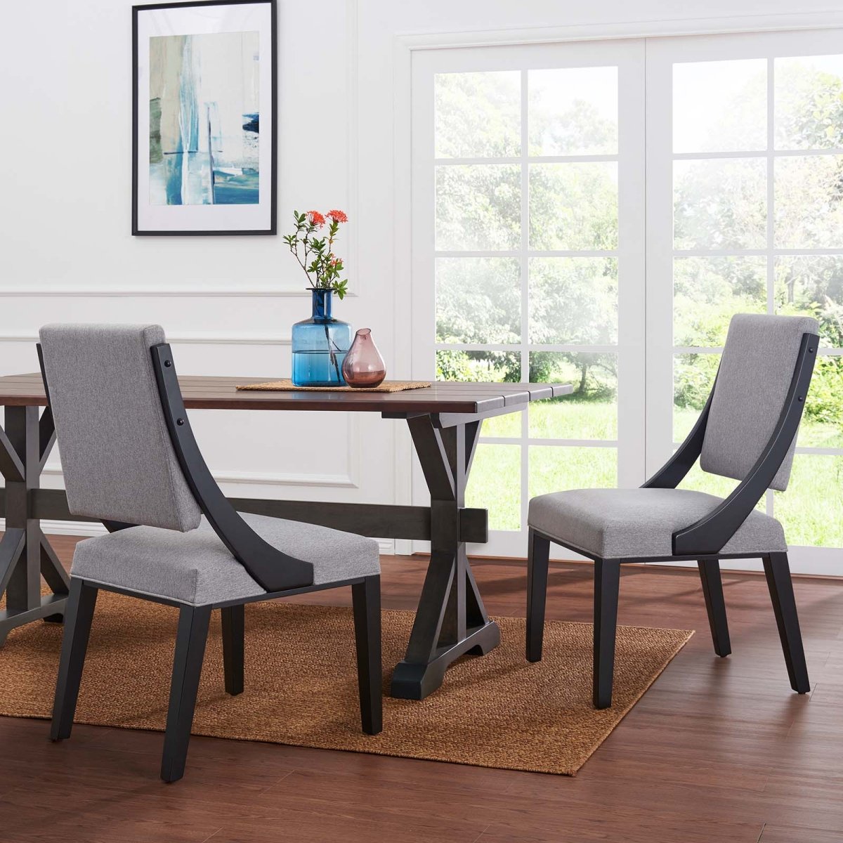 Cambridge Upholstered Fabric Dining Chairs - Set of 2 - BUILDMYPLACE