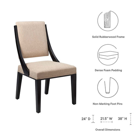 Cambridge Upholstered Fabric Dining Chairs - Set of 2 - BUILDMYPLACE
