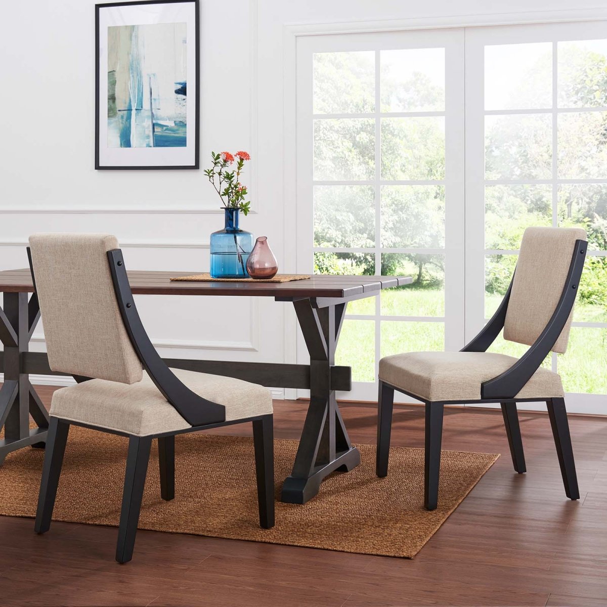 Cambridge Upholstered Fabric Dining Chairs - Set of 2 - BUILDMYPLACE