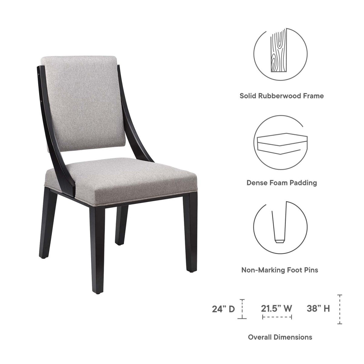 Cambridge Upholstered Fabric Dining Chairs - Set of 2 - BUILDMYPLACE