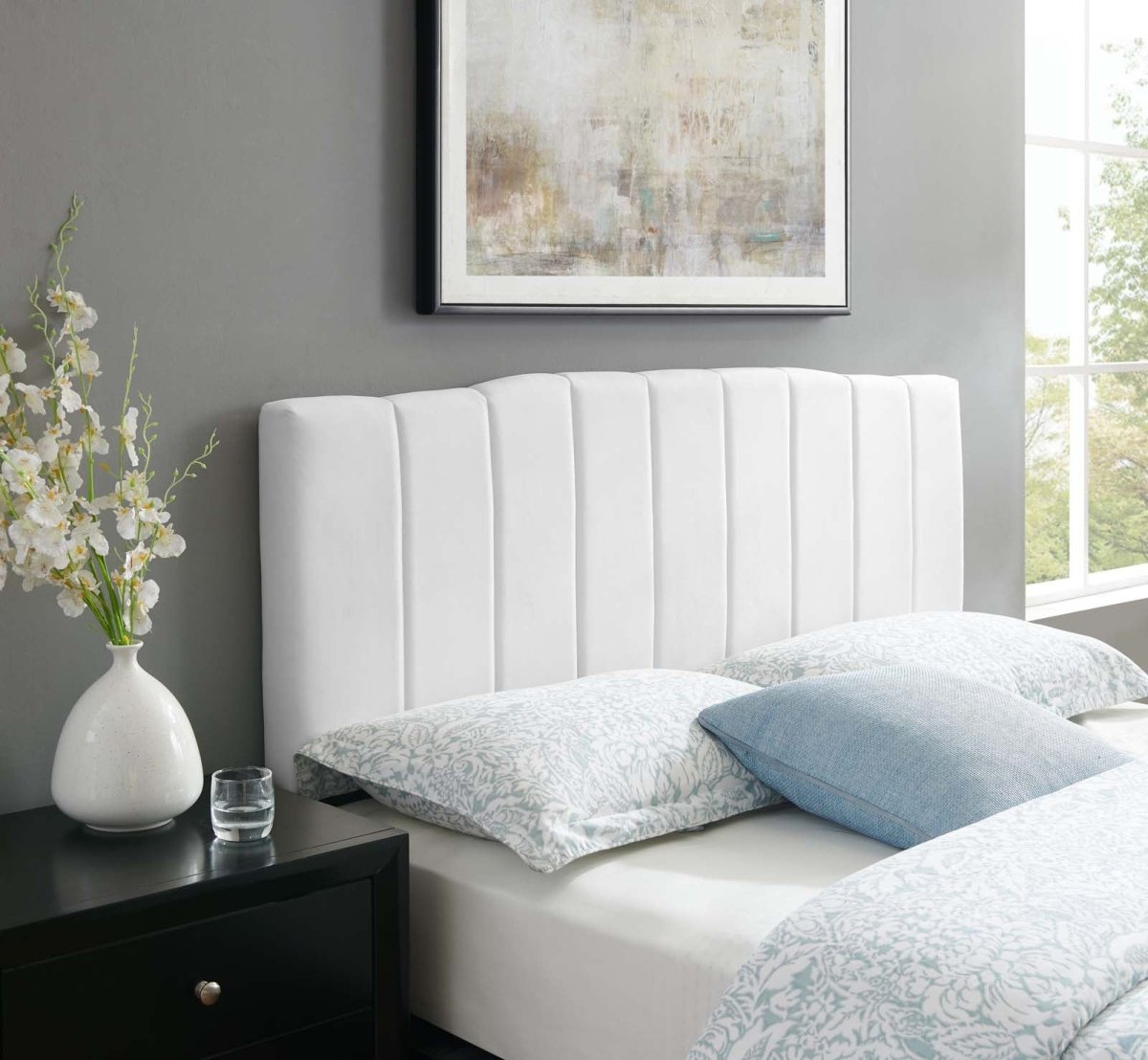 Camilla Channel Tufted Full/Queen Performance Velvet Headboard - BUILDMYPLACE