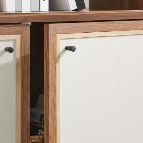 Capri 4 - Shelf Wood Grain Bookcase - BUILDMYPLACE