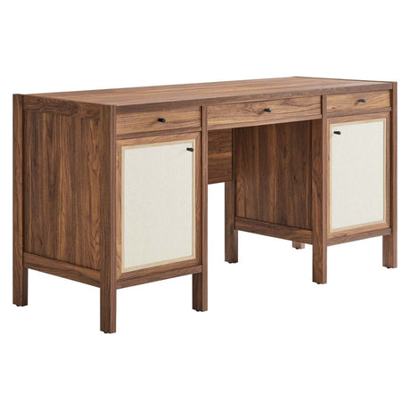 Capri 49" Wood Grain Office Desk - Walnut - BUILDMYPLACE