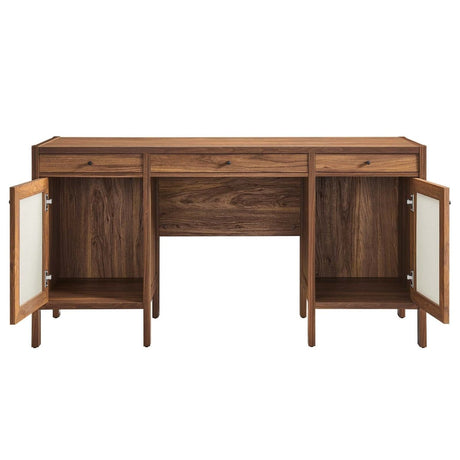 Capri 49" Wood Grain Office Desk - Walnut - BUILDMYPLACE