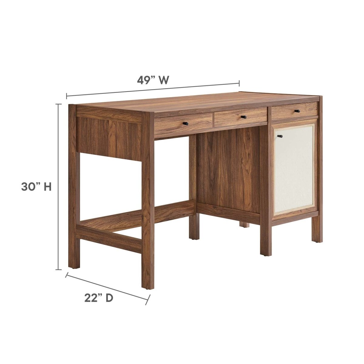 Capri 49" Wood Grain Office Desk - Walnut - BUILDMYPLACE