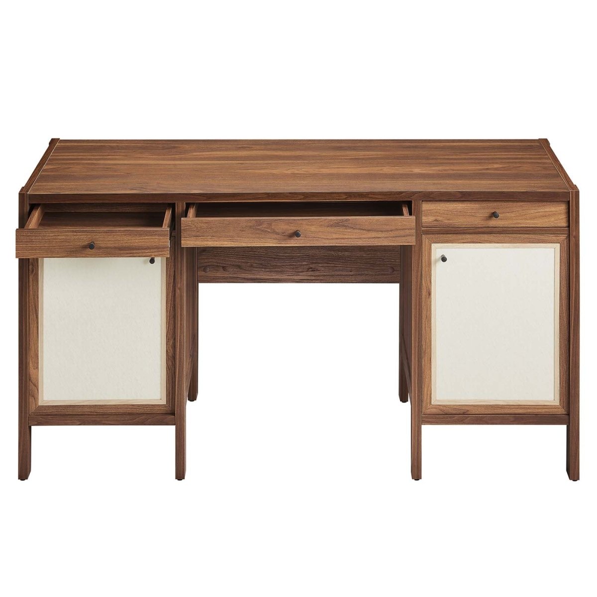 Capri 49" Wood Grain Office Desk - Walnut - BUILDMYPLACE