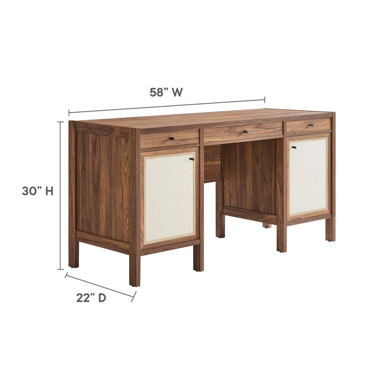 Capri 49" Wood Grain Office Desk - Walnut - BUILDMYPLACE