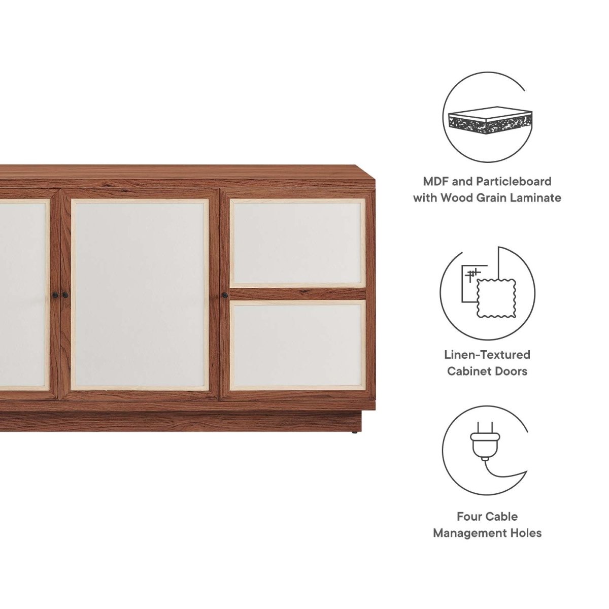 Capri 63" Wood Grain TV Console - BUILDMYPLACE