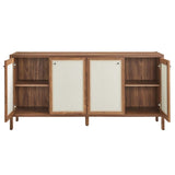 Capri 65" Wood Grain Sideboard Storage Cabinet - BUILDMYPLACE