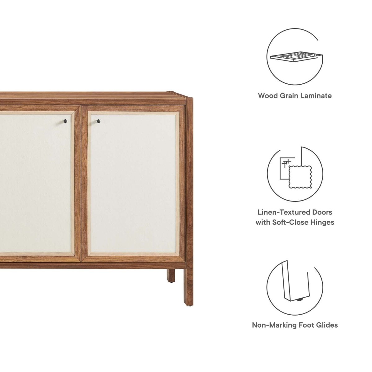 Capri 65" Wood Grain Sideboard Storage Cabinet - BUILDMYPLACE