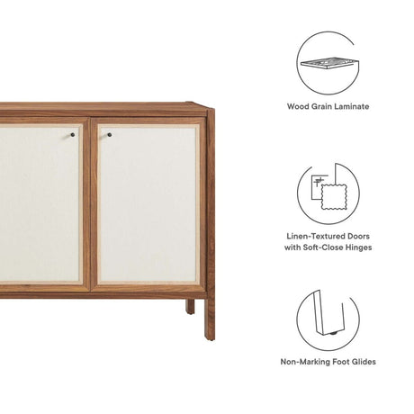 Capri 65" Wood Grain Sideboard Storage Cabinet - BUILDMYPLACE