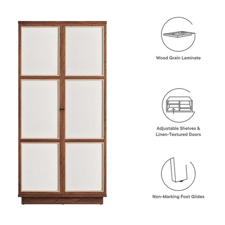 Capri 70" Tall Wood Grain Storage Cabinet - Walnut - BUILDMYPLACE