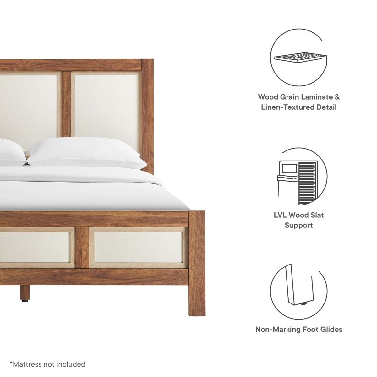 Capri Queen Wood Grain Platform Bed - BUILDMYPLACE