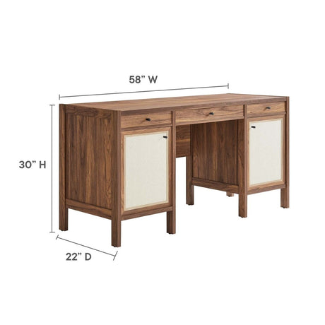 Capri Wood Grain Office Desk - BUILDMYPLACE