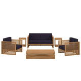 Carlsbad 6 - Piece Teak Wood Outdoor Patio Set - BUILDMYPLACE