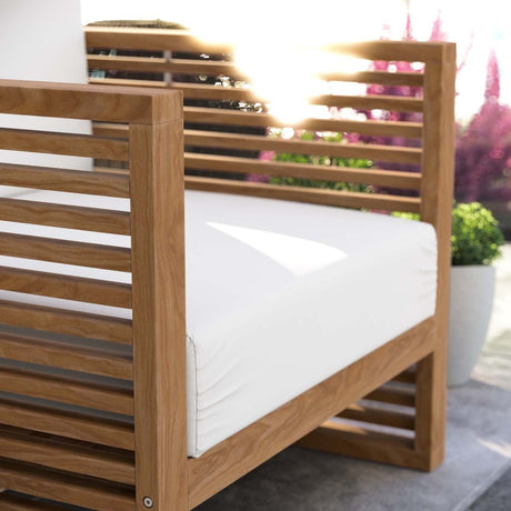 Carlsbad Teak Wood Outdoor Patio Armchair - BUILDMYPLACE