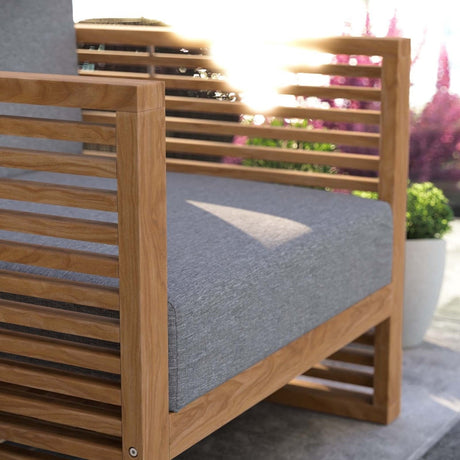 Carlsbad Teak Wood Outdoor Patio Armchair - BUILDMYPLACE