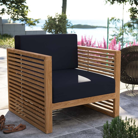 Carlsbad Teak Wood Outdoor Patio Armchair - BUILDMYPLACE