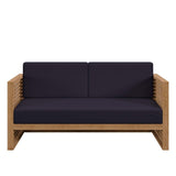 Carlsbad Teak Wood Outdoor Patio Loveseat - BUILDMYPLACE