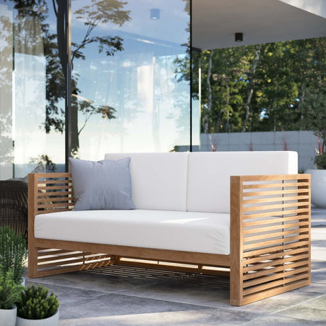Carlsbad Teak Wood Outdoor Patio Loveseat - BUILDMYPLACE