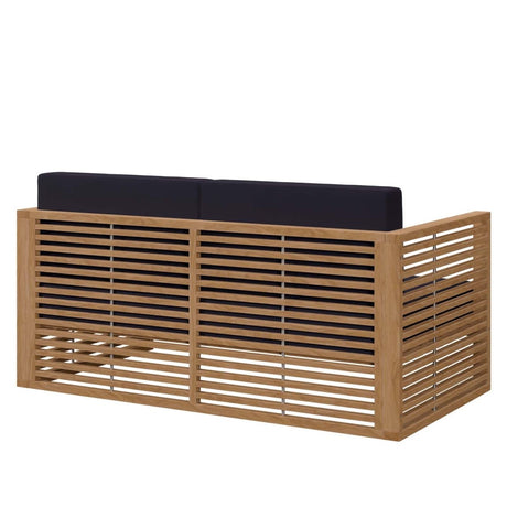 Carlsbad Teak Wood Outdoor Patio Loveseat - BUILDMYPLACE