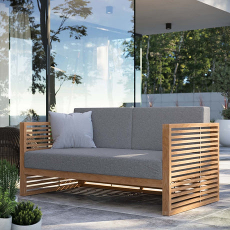 Carlsbad Teak Wood Outdoor Patio Loveseat - BUILDMYPLACE