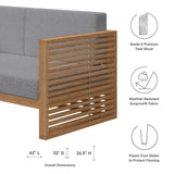 Carlsbad Teak Wood Outdoor Patio Loveseat - BUILDMYPLACE