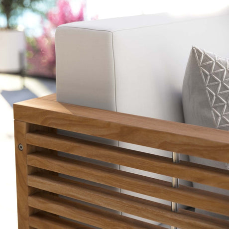 Carlsbad Teak Wood Outdoor Patio Loveseat - BUILDMYPLACE