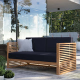 Carlsbad Teak Wood Outdoor Patio Loveseat - BUILDMYPLACE