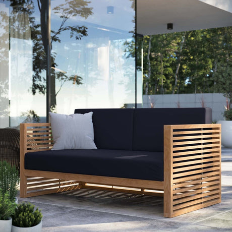 Carlsbad Teak Wood Outdoor Patio Loveseat - BUILDMYPLACE